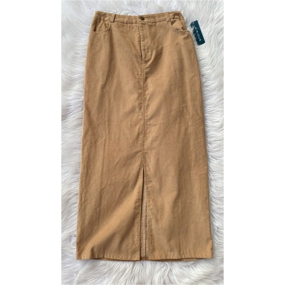 NWT Kirious Tan Corduroy Maxi Skirt - Picture 1 of 6